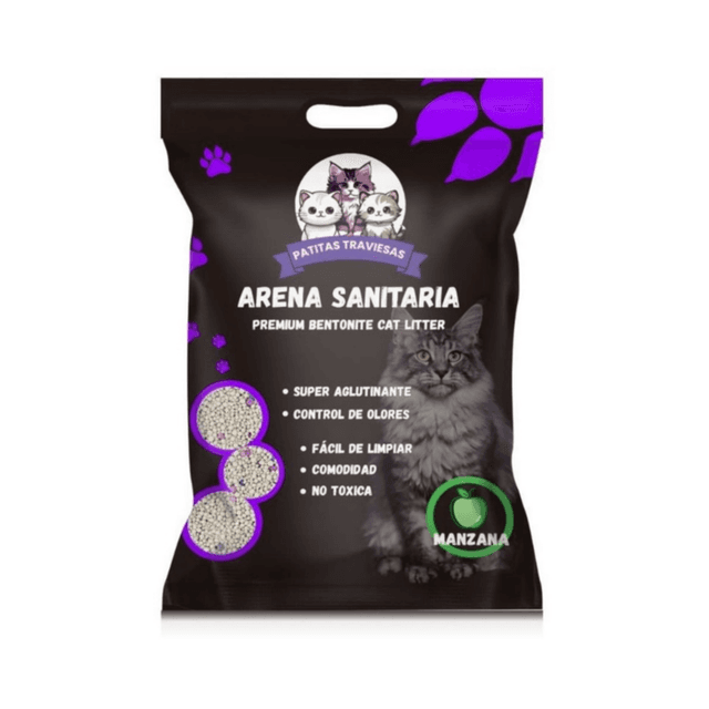 Arena Sanitaria Patitas Traviesas 4 Kilos Aroma Manzana
